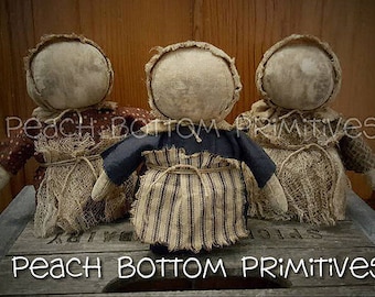 DIGITAL FILE Primitive Lil Prairie Stumpy Doll Printable Sewing Pattern Tutorial