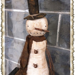 DIGITALE DATEI Primitive Olde Winter-Schneemann-Puppe Schnittmuster zum Ausdrucken