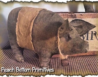 ePattern Dem Hogs!! Primitive Pig Bowl Fillers, Tucks Sewing Pattern PDF File Instant Download