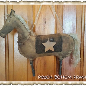 DIGITAL FILE Primitive Grungy Horse Wall Hanger PDF File Sewing Pattern, Instant Download