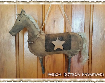 DIGITAL FILE Primitive Grungy Horse Wall Hanger PDF File Sewing Pattern, Instant Download