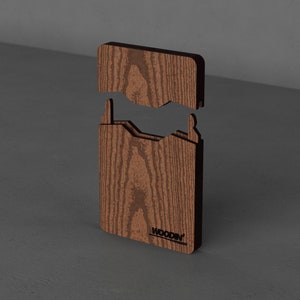 Modello per porta carte in legno tagliato al laser / Porta carte / Portafoglio in legno / Porta biglietti da visita (DXF, SVG, AI)