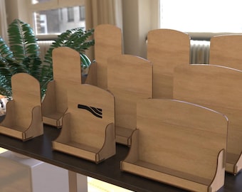 Laser Cut Wooden Display Stand: Tablet, Book Organizer (SVG, DXF, Ai, LBRN2, XCS)