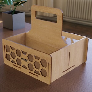 Honeycomb Glasses Box Template for Laser Cutting (Digital Download)