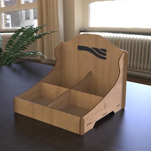 Laser Cut Desktop Organizer SVG: Customizable Storage Box with Compartments (Digital Download)