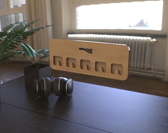 Layered Key Holder SVG | Modern Wall Key Rack | Entryway Organizer Laser Cut File | 5 Hook Key Hanger | Scrap Wood Project | LBRN2 DXF