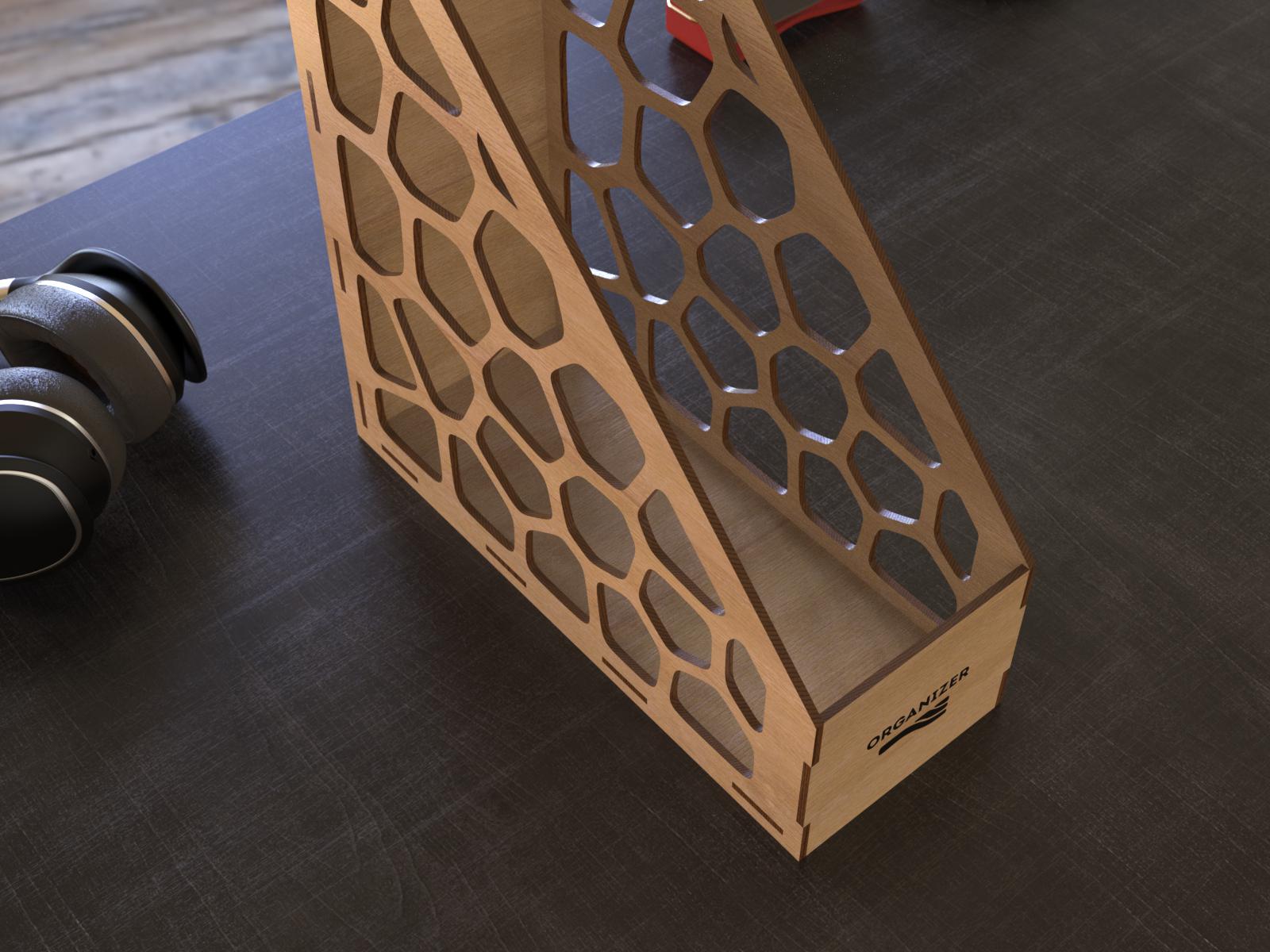 Laser Cut Document Organizer Template: DIY File Holder (SVG, DXF, Ai ...