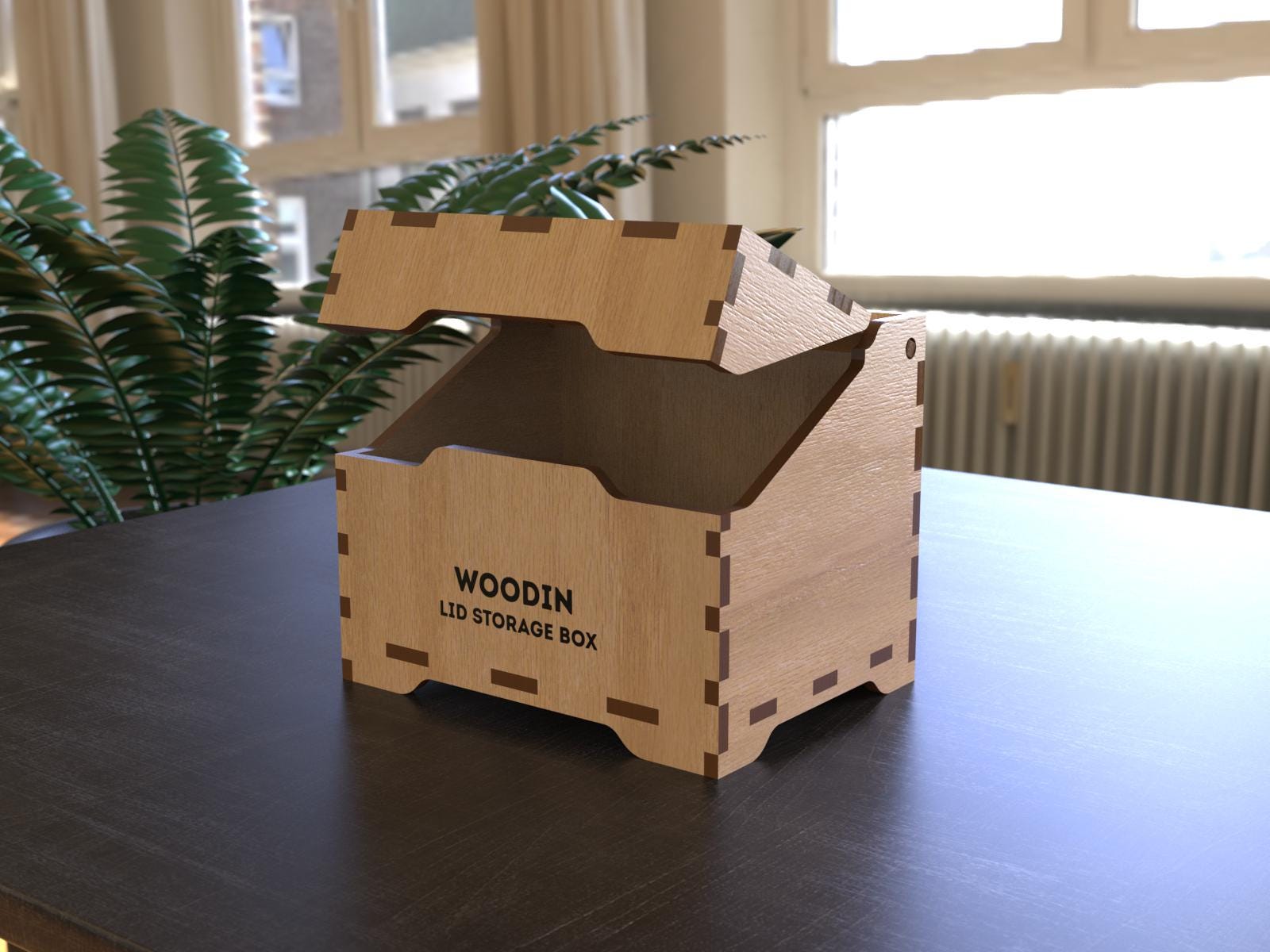 Wooden Storage Box With Hinged Lid SVG | Laser Cut Keepsake Box File ...