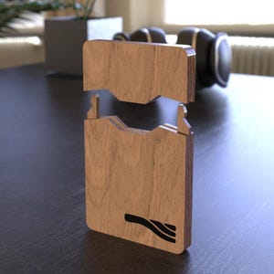 Laser Cut Wooden Card Holder Template: Business & Credit Card Case (DXF, SVG, AI Files)