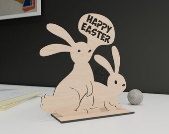 Funny Bunny, Easter decoration, Happy Easter, Digital File, (eps, dxf, dwg, eps, pdf, svg)