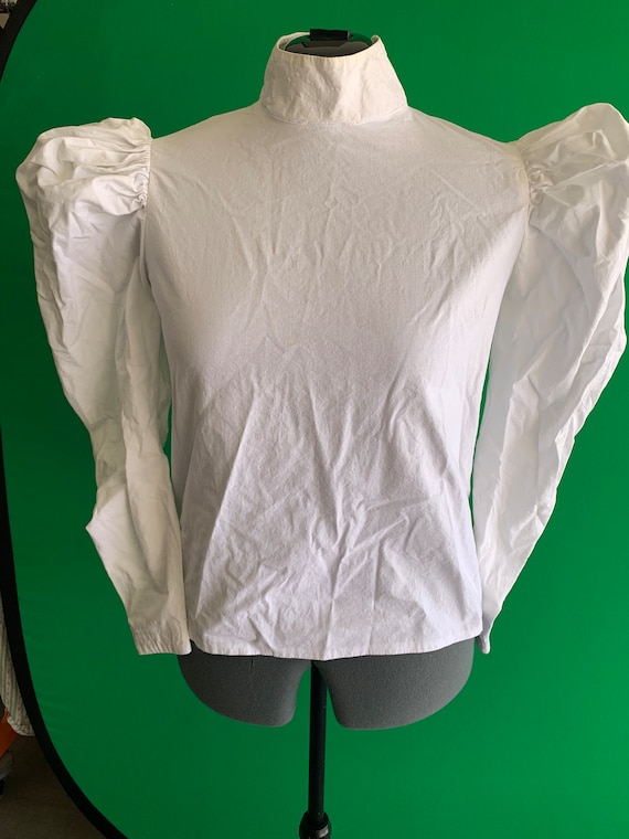 Recollections White Victorian Cotton Blouse, Size… - image 1