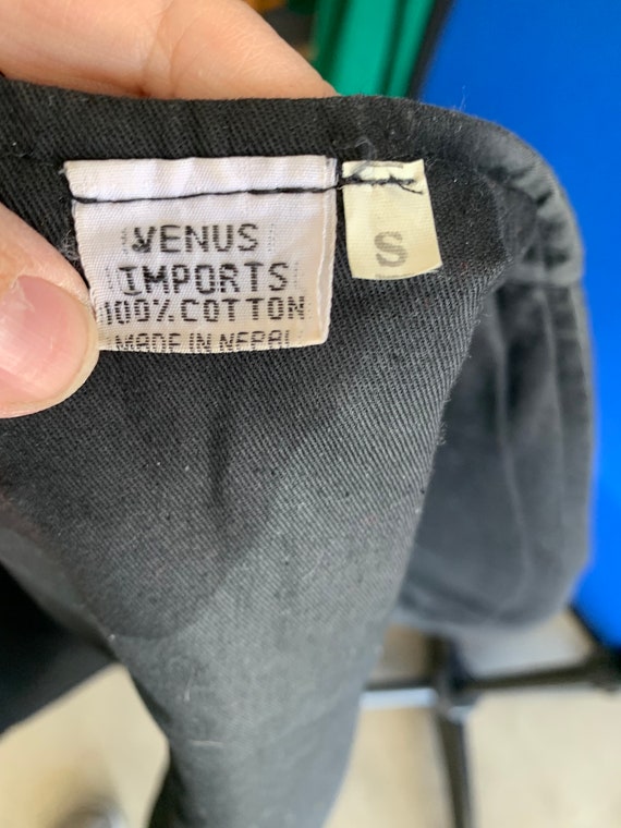 100% Cotton Black and Cream Boho Vest Size Small - image 4