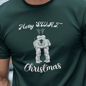 Merry SWAT Christmas Tshirt 911 Gay Pride Christmas Police Department Shirt Christmas Gift for SWAT Cop S.W.A.T. Christmas Gift Xmas Tshirt