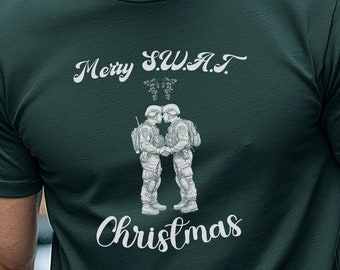 Vrolijke SWAT-kerst-t-shirt 911 Gay Pride kerst politie shirt kerstcadeau voor SWAT-agent S.W.A.T. Kerstcadeau Xmas T-shirt