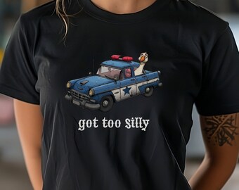 Got too silly tshirt, Silly Goose Shirt, Police Wife, Goose Outfits, Funny Cop Shirt, Dad joke shirt, Police Department, Police Officer Gift
