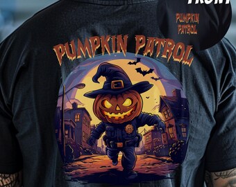 Pumpkin Patrol Halloween Shirt, Funny Cop Halloween Shirt, Jackolantern Cop Tshirt, Spooky Season Sheriff Shirt, Police Officer Gift