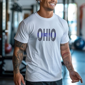 Ohio Thin Blue Line Shirt, Back the Blue, Law Enforcement Support, Police Officer Gift, Deputy Gift, State Thin Blue Line