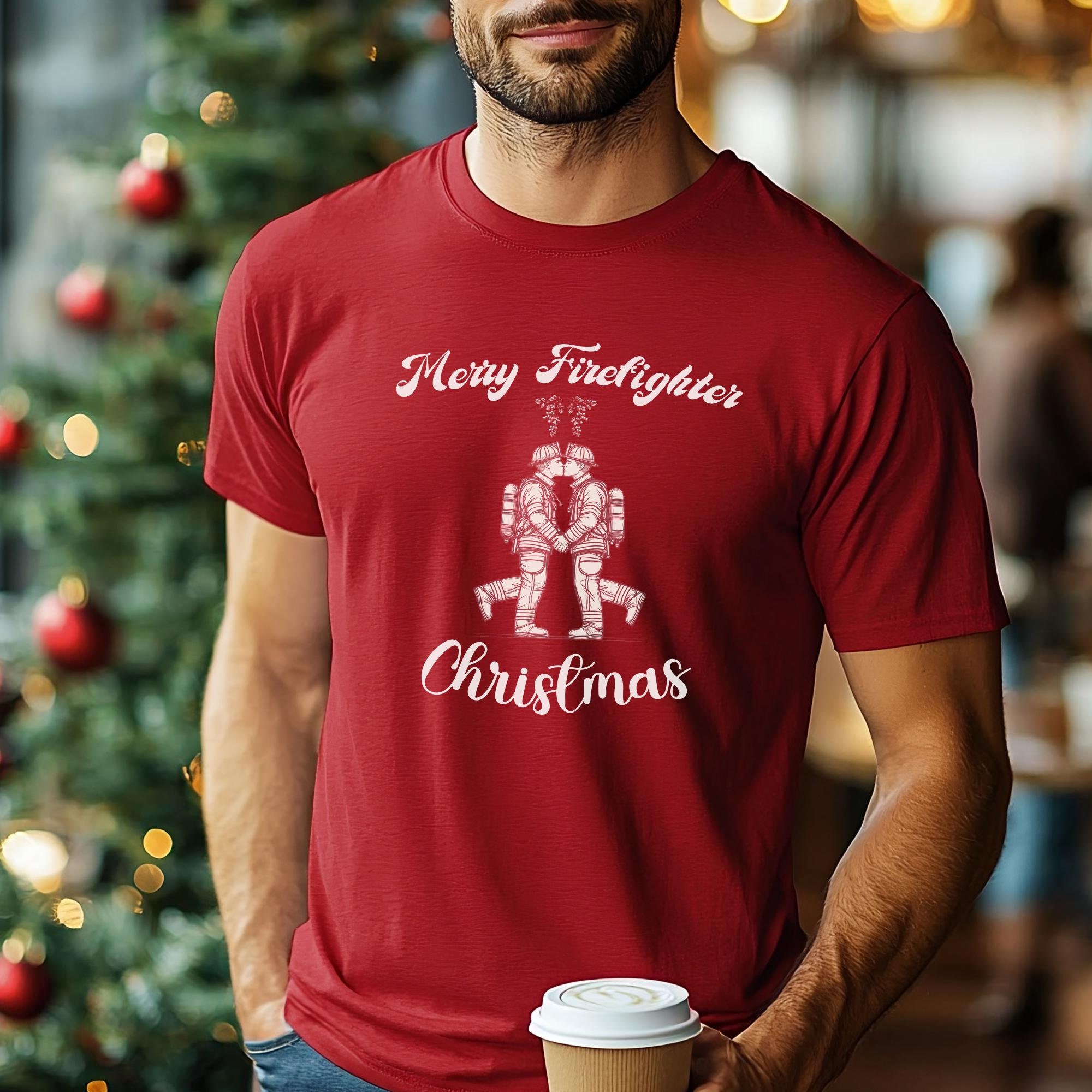Vrolijk brandweerman kerstshirt 911 Gay Pride kerst brandweershirt kerstcadeau voor brandweerman brandweerman kerstcadeau