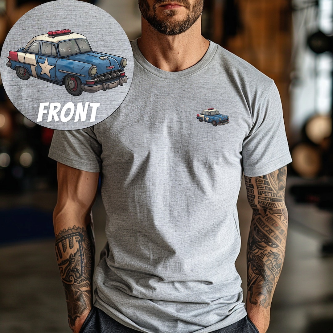 Police Car Pattern Print Men Long Robe