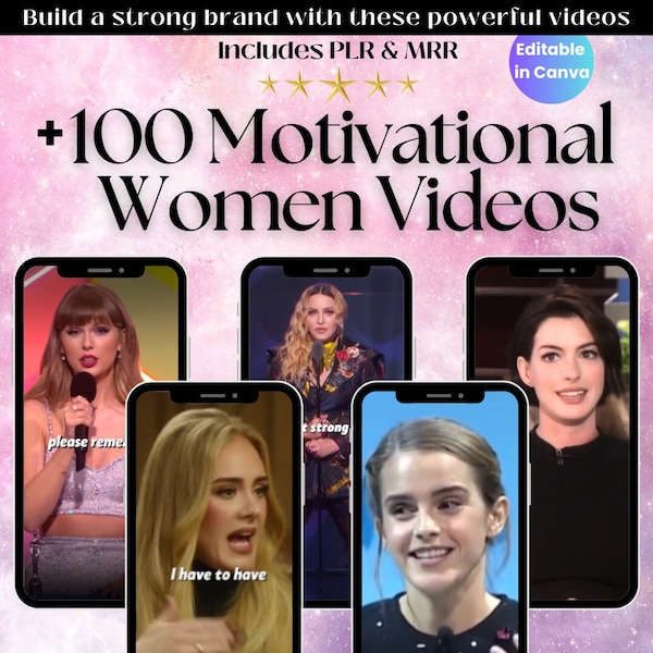 Más de 100 videos estéticos motivacionales para mujeres Empoderamiento Canva Editable Instagram Reels, Instagram, contenido viral hecho para ti