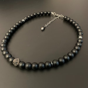 Black Onyx Necklace Necklaces in Black Handmade Matte Black Onyx Choker Unisex Gothic Accessory - Thoughtful Gift for Any Occasion
