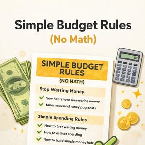 Simple Budget Rules (No Math) | Stop Wasting Money | Easy Money Guide | Minimal Budget Planner | Digital Download
