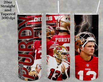 Brock purdy Tumbler 20 oz Skinny | Stitch | Tumbler Sublimation Designs, Full Tumbler Wrap, Digital Downloads| Png