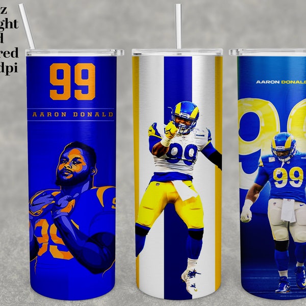 Aaron donald Tumbler 20 oz Skinny | Stitch | Tumbler Sublimation Designs, Full Tumbler Wrap, Digital Downloads| Png