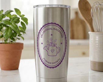 Funny Backyard Farmer Stainless Steel Travel Mug, Gift for Gardeners, Homestead Mom Gifts for Her