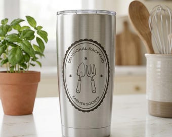 Funny Backyard Farmer Stainless Steel Travel Mug, Gift for Gardeners, Homestead Mom Gifts for Her