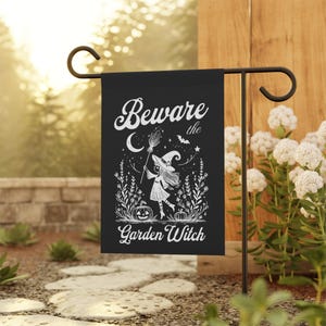 Halloween Garden Flag, Witch Yard Decor, Spooky Garden Flag, Spooky Season Flag, Fall Garden Flag, Halloween Welcome Sign, Cute Witch Decor
