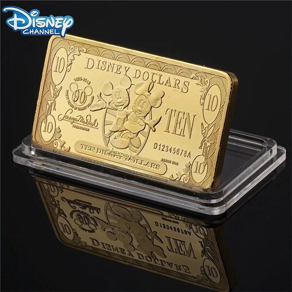 Lingot en Plaqué Or. DISNEY TEN DOLLARS. #100#