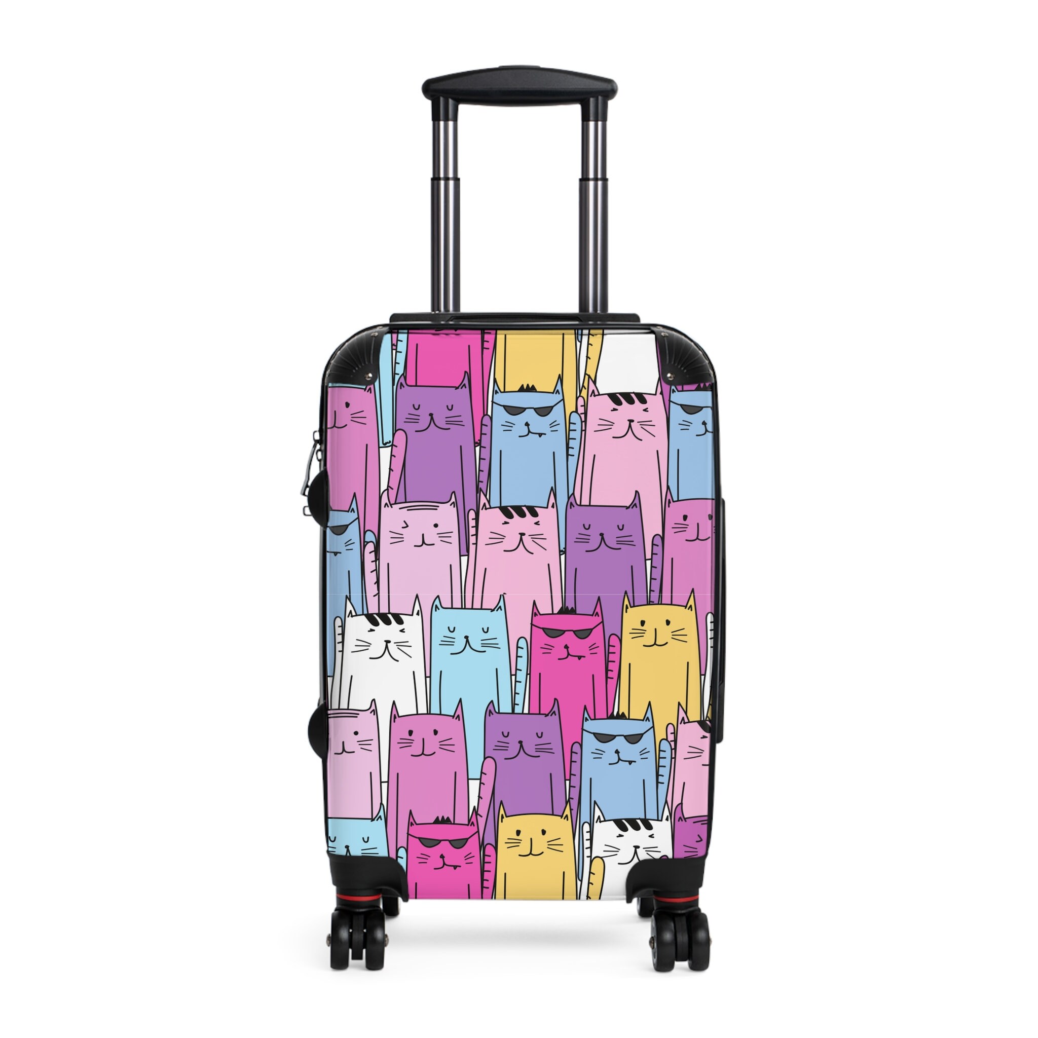 Adorable Cat Suitcase Stylish Hard-Shell Suitcase with Wheels Gift for Daughter