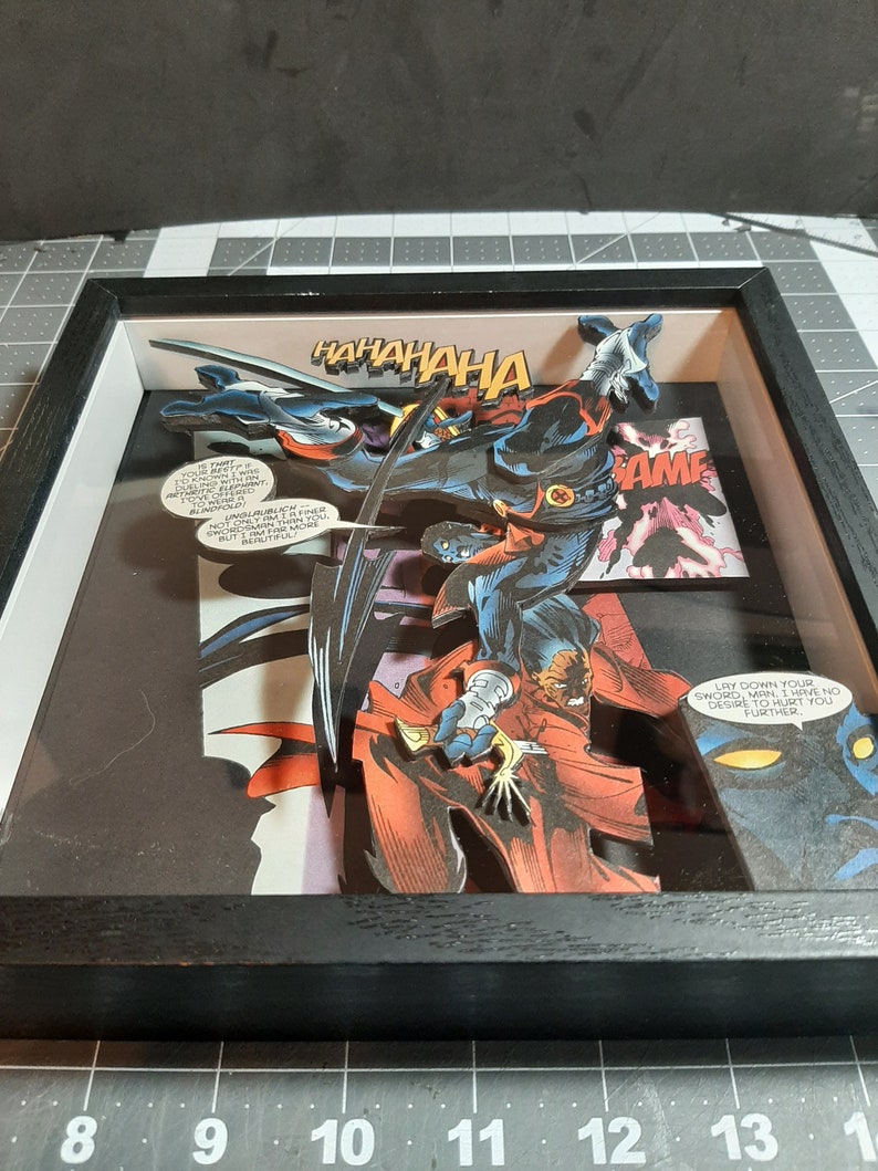 Nightcrawler 9x9 comic book page shadowbox art 5 layer image 2