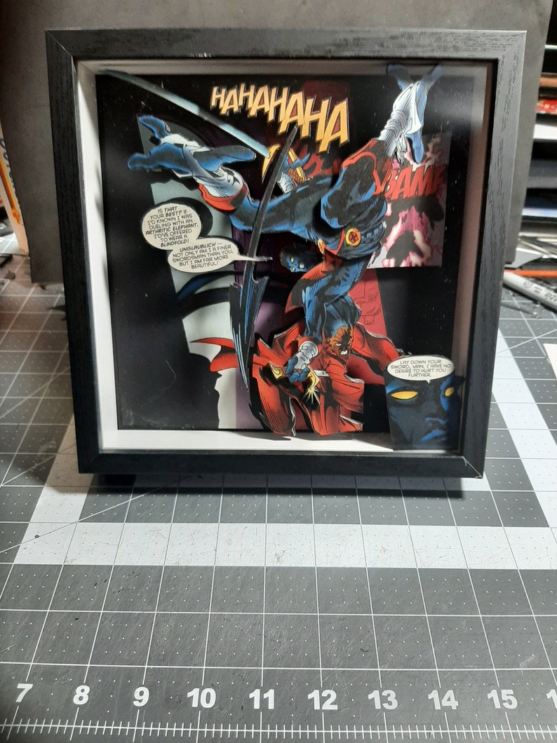 Nightcrawler 9x9 comic book page shadowbox art 5 layer image 1