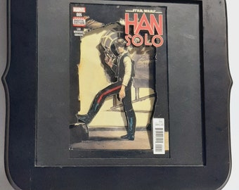 Couverture de bande dessinée Han Solo 2 couches, cadre unique 14 x 14, adapté à l'esthétique de Star Wars
