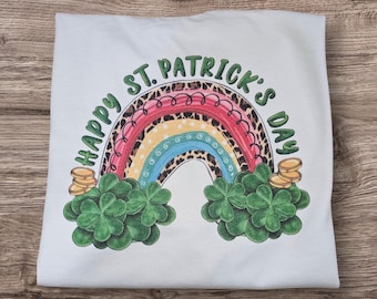 Happy St. Patrick's Day Rainbow and Shamrock Design, St. Patrick's Day, St. Patrick's Day Rainbow