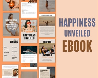 Unveiling Happiness E book & Workbook | Self Love Lead Magnet | Happiness Workbook | Happiness Journal | Mental Health | Gratitude Workbook