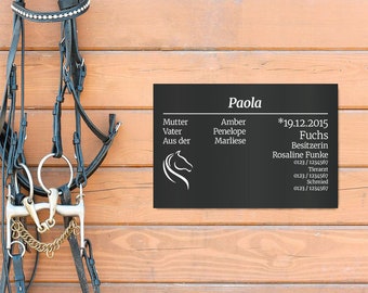 Personalizable box sign, stable sign, horse sign, stable, information sign