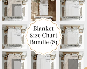 Blanket Mockup Size Chart Bundle, Velveteen Plush Blanket, Throw Blanket Mockup, Kids Blanket Mockup, Sherpa Blanket, Baby Blanket Mockup