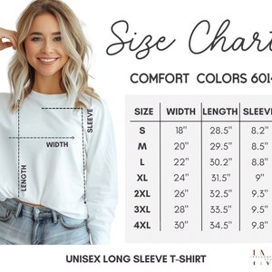 Comfort Colors 6014 Size Chart, Comfort Colors 6014 Mockup, 6014 Comfort Colors Size Chart, Comfort Colors Chart, Boho Influencer Mockups