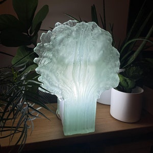 Handmade Teal Glass Lamp – Artisan Blown Glass Lighting | Luxury Home Decor | Elegant Ambient Table Lamp | Unique Designer Light Fixture