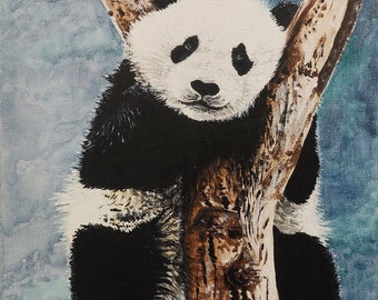 Panda Bear Painting (8"x10" Original Work)