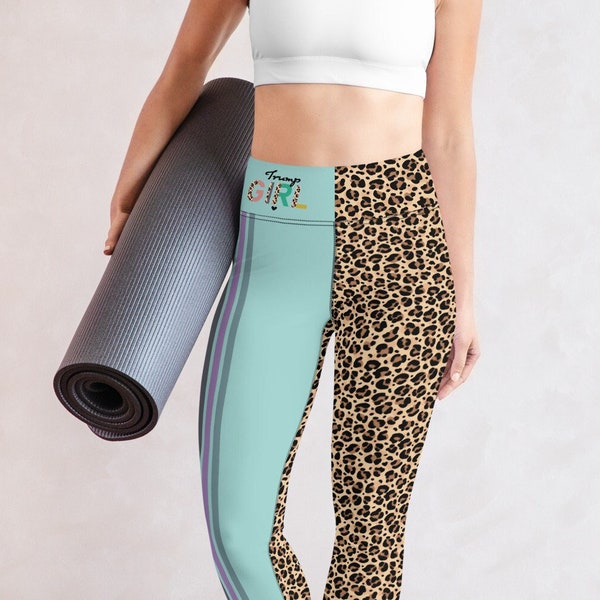 Donald Trump Girl Green Leopard Print Yoga Leggings Match Green Trump Girl Shirts