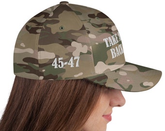 Take America Back Again Gestructureerde Twill Cap Geborduurde Camouflage MAGA Hoed Cadeau voor Republikeinen