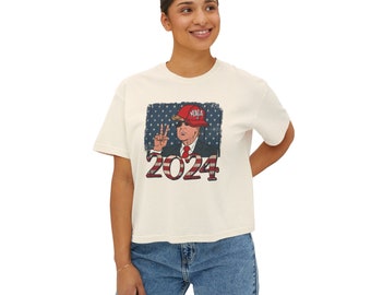 Camiseta extragrande del gángster Donald Trump para mujer Make America Great Again MAGA Boxy camiseta corta ligera regalo para republicanos