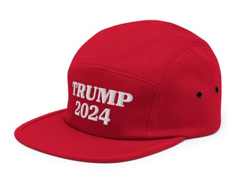 Geborduurde Trump 2024 Red Camper Cap MAGA Five Panel Hat Cadeau voor Republikeinen