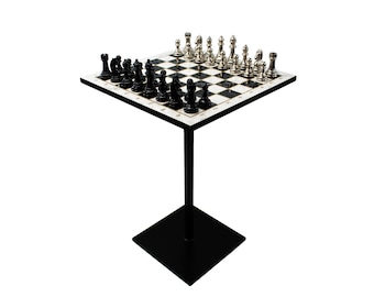 1 of 15 Designer Art Luxury Chess Table Coffee Side Table | handcrafted exclusiv minimalistic artwork (Limited to 15 pieces worldwide)