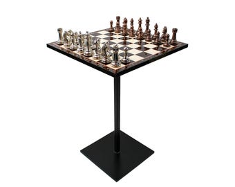 1 of 15 Designer Art Luxury Chess Table Coffee Side Table | handcrafted exclusiv minimalistic artwork (Limited to 15 pieces worldwide)