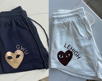 Custom College Heart Shorts